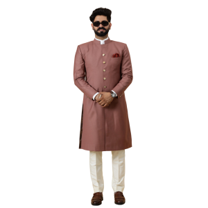Classic Rosewood Achkan for Men | Elegant Ethnic Wear | Jaipurio